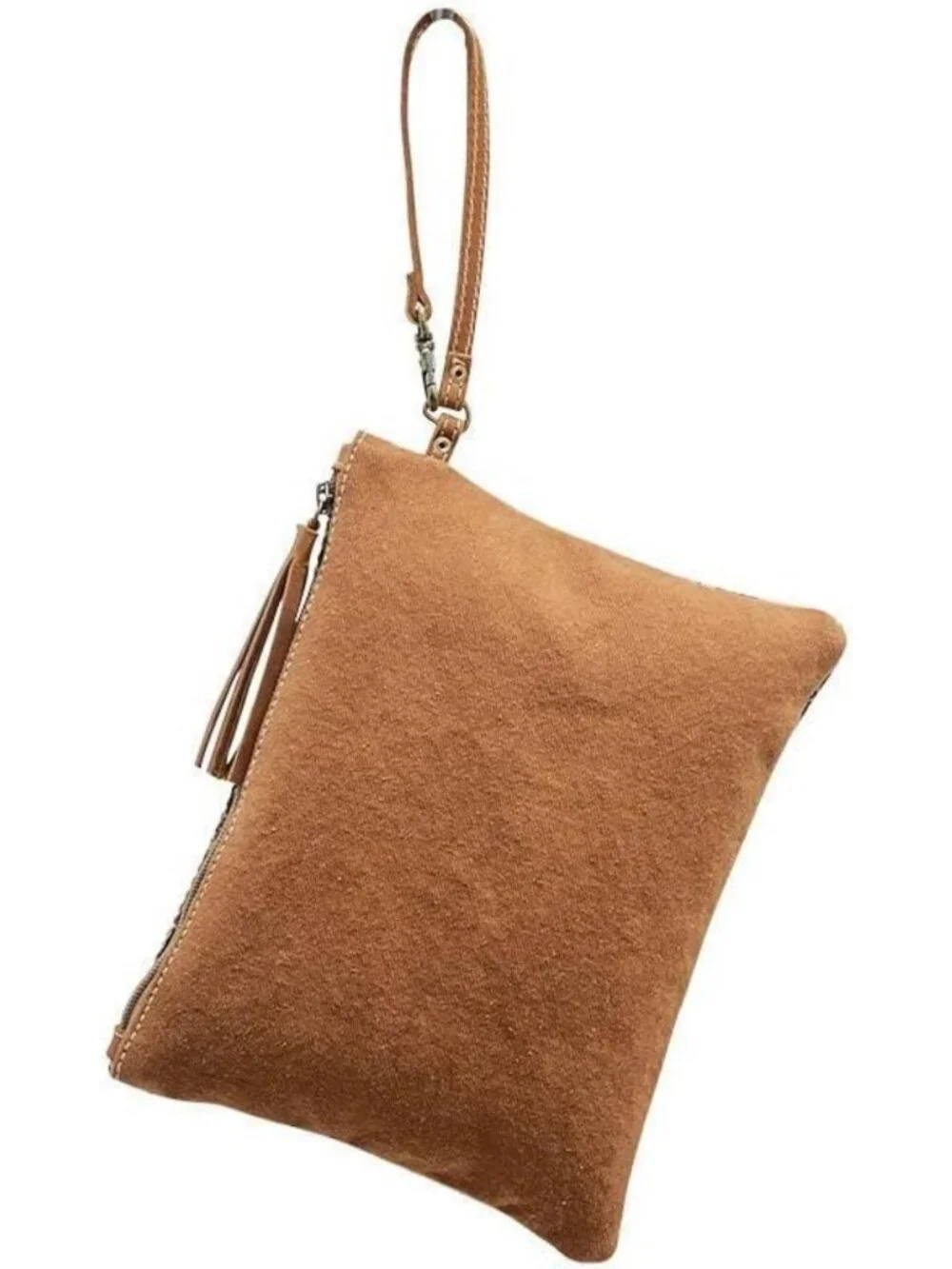 Compact Western Travel Makeup Bag - Canvas & Leather Organizer, Cute Toiletry